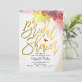Invitation Elégante aquarelle Floral Douche nuptiale Invitati (Debout devant)