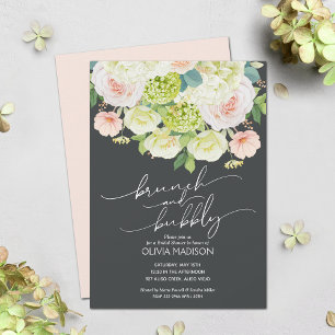 Invitation Elégante aquarelle Floral Douche nuptiale Invitati