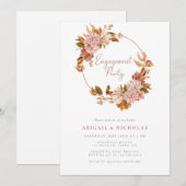 Invitation Elégante aquarelle Floral Engagement Party (Devant / Derrière)