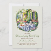 Invitation Elégante aquarelle FLoral House Tea Party (Devant)