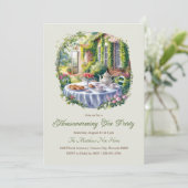 Invitation Elégante aquarelle FLoral House Tea Party (Debout devant)