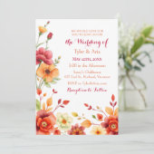 Invitation Elégante aquarelle Floral Mariage d'automne (Debout devant)