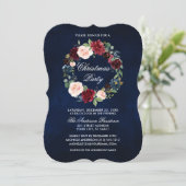 Invitation Elégante aquarelle Floral Noël Party Bracket (Debout devant)