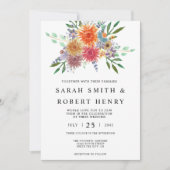 Invitation Elégante aquarelle Floral Peinture Mariage (Devant)