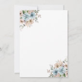 Invitation Elégante aquarelle Floral Première communion (Dos)