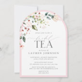 Invitation Elégante aquarelle Floral Tea rose Douche I (Devant)