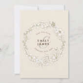 Invitation Elégante aquarelle florale (Devant)