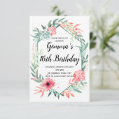 Invitation Elégante aquarelle florale (Debout devant)