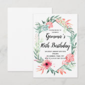 Invitation Elégante aquarelle florale (Devant / Derrière)