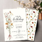 Invitation Elégante aquarelle florale 50e anniversaire