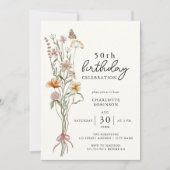 Invitation Elégante aquarelle florale 50e anniversaire (Devant)