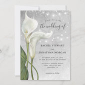 Invitation Elégante aquarelle Florale Blanc Calla Lily Mariag (Devant)