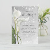 Invitation Elégante aquarelle Florale Blanc Calla Lily Mariag (Debout devant)