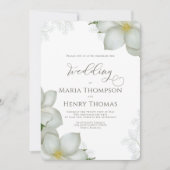 Invitation Elégante aquarelle Florale Blanc Magnolia Flower (Devant)