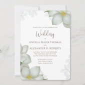 Invitation Elégante aquarelle Florale Blanc Magnolia Flower (Devant)