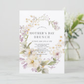 Invitation Elégante aquarelle florale Brunch Fête des Mères (Debout devant)