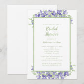 Invitation Elégante aquarelle Florale Fête des mariées verdoy (Devant / Derrière)