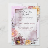 Invitation Elégante aquarelle florale Fête des mères Brunch (Devant)