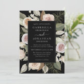 Invitation Elégante aquarelle Florale Mariage d'hiver (Debout devant)