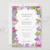 Invitation Elégante aquarelle florale moderne (Devant)