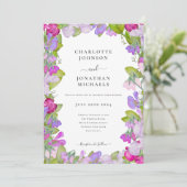 Invitation Elégante aquarelle florale moderne (Debout devant)