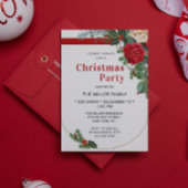 Invitation Elégante Aquarelle Florale Noël Party