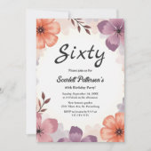 Invitation Elégante aquarelle Florale Romantique été Annivers (Devant)