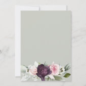 Invitation Elégante aquarelle Florale Sage 100e anniversaire (Dos)