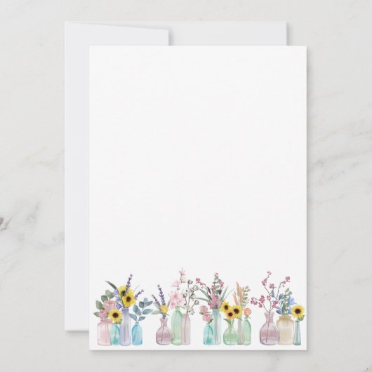 Invitation Elégante aquarelle florale Script Graduation Party (Dos)