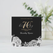 Invitation Elégante aquarelle Florale Surprise fête d'anniver (Debout devant)