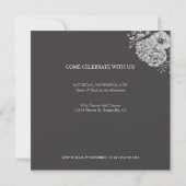 Invitation Elégante aquarelle Florale Surprise fête d'anniver (Dos)