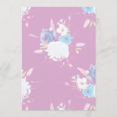 Invitation Elégante aquarelle florale violet Hello Baby showe (Dos)