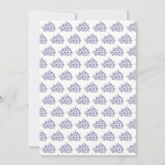 Invitation élégante aquarelle formelle mariage à fleurs viole (Dos)