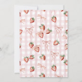 Invitation Elégante Aquarelle Fraise fille Baby shower dans (Dos)