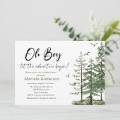 Invitation Elégante aquarelle Garçon Aventure Commencer Baby  (Debout devant)