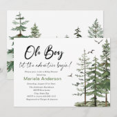 Invitation Elégante aquarelle Garçon Aventure Commencer Baby  (Devant / Derrière)