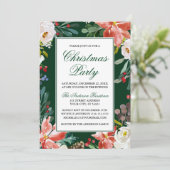 Invitation Elégante aquarelle hiver Fête de Noël Florale (Debout devant)