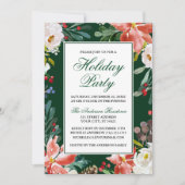 Invitation Elégante aquarelle Hiver Fête Florale (Devant)