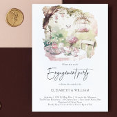 Invitation Elégante aquarelle Jardin Engagement