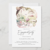 Invitation Elégante aquarelle Jardin Engagement (Devant)