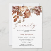 Invitation Elégante aquarelle Jardin Floral 90e (Devant)