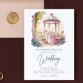 Invitation Elégante aquarelle Jardin Mariage