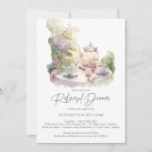 Invitation Elégante aquarelle Jardin Répétition Dîner (Devant)