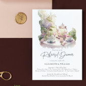 Invitation Elégante aquarelle Jardin Répétition Dîner