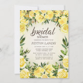 Invitation Elégante aquarelle jaune Fête des mariées florale (Devant)