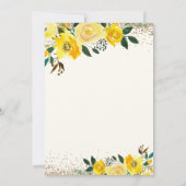 Invitation Elégante aquarelle Jaune Florale 50e anniversaire (Dos)