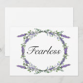 Invitation Elégante aquarelle Lavande Eucalyptus sans peur (Devant / Derrière)