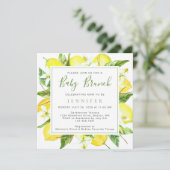 Invitation Elégante aquarelle Lemon Botanical Baby Brunch (Debout devant)