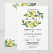 Invitation Elégante aquarelle Lemon Mariage méditerranéen (Devant / Derrière)