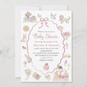 Invitation Elégante aquarelle Lilac fleurs Baby shower Invi (Devant)